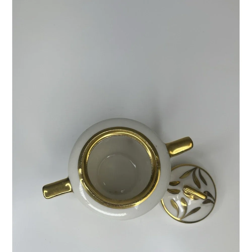 Vintage Stouffer‎ SFR3 Sugar Bowl & Lid Golden Orchid Artist Signed Hand Painted